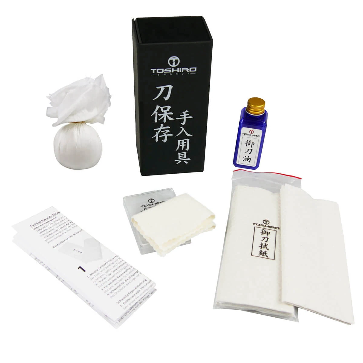 Blade care set with operating instructions Toshiro Swords